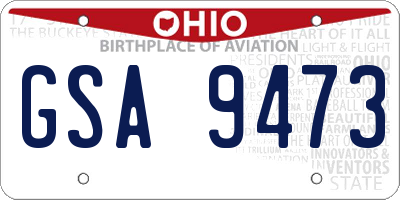 OH license plate GSA9473