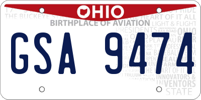 OH license plate GSA9474