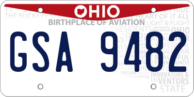 OH license plate GSA9482
