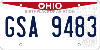 OH license plate GSA9483