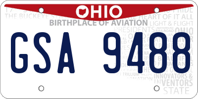 OH license plate GSA9488
