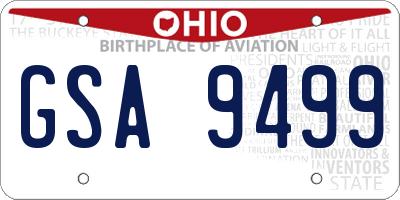 OH license plate GSA9499