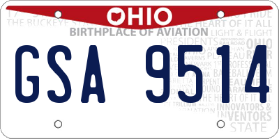 OH license plate GSA9514