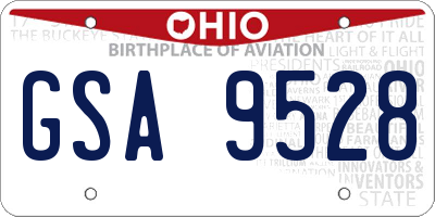 OH license plate GSA9528