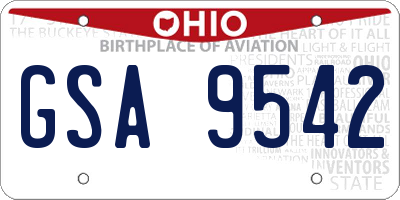 OH license plate GSA9542