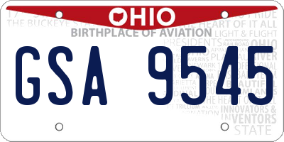 OH license plate GSA9545