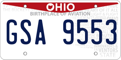 OH license plate GSA9553
