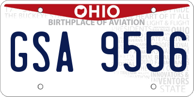 OH license plate GSA9556