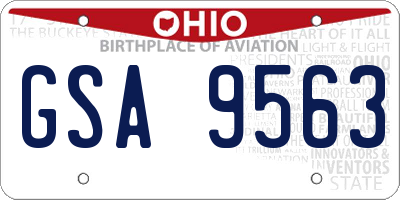OH license plate GSA9563