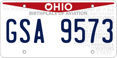 OH license plate GSA9573