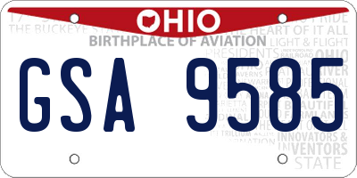 OH license plate GSA9585