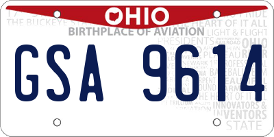 OH license plate GSA9614