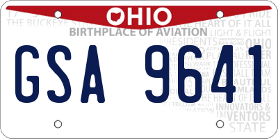 OH license plate GSA9641