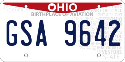 OH license plate GSA9642