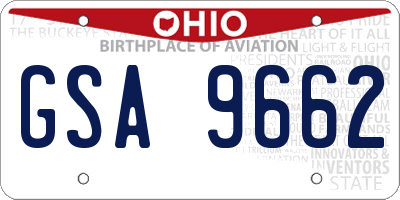 OH license plate GSA9662