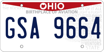 OH license plate GSA9664