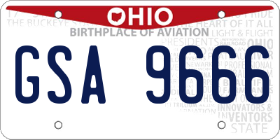 OH license plate GSA9666