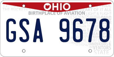 OH license plate GSA9678