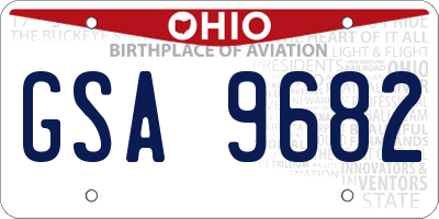 OH license plate GSA9682
