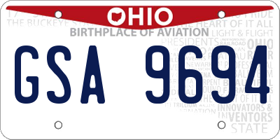 OH license plate GSA9694