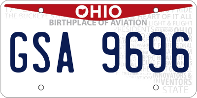 OH license plate GSA9696