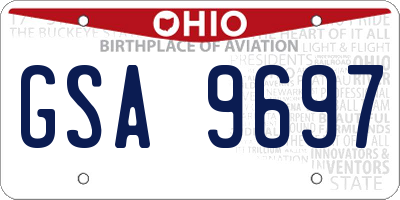 OH license plate GSA9697
