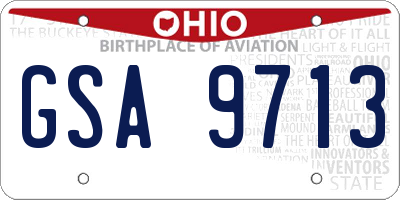 OH license plate GSA9713