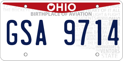 OH license plate GSA9714