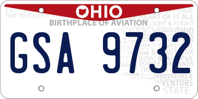 OH license plate GSA9732