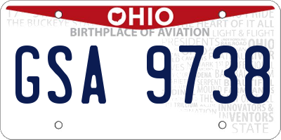 OH license plate GSA9738