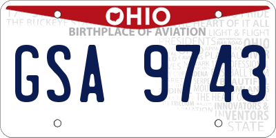 OH license plate GSA9743