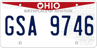 OH license plate GSA9746