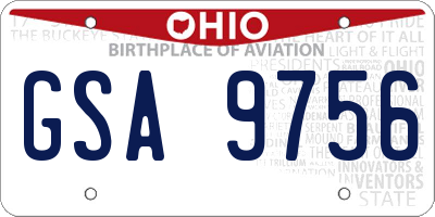 OH license plate GSA9756