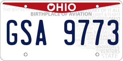 OH license plate GSA9773