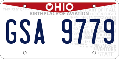 OH license plate GSA9779