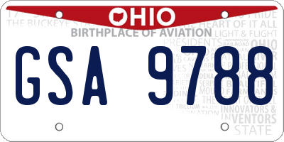 OH license plate GSA9788