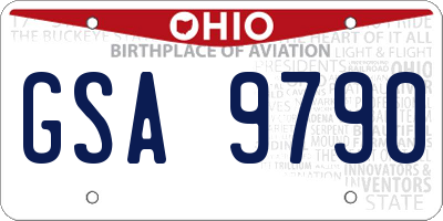 OH license plate GSA9790