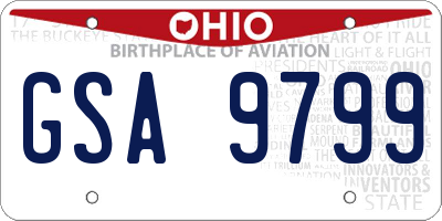 OH license plate GSA9799