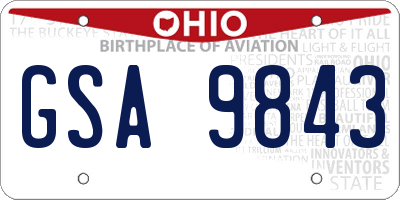 OH license plate GSA9843