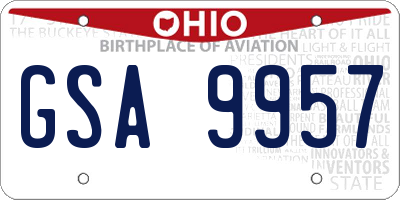 OH license plate GSA9957