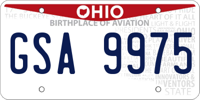OH license plate GSA9975