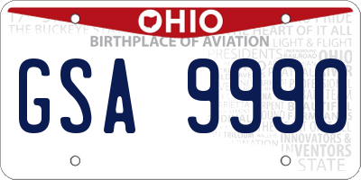 OH license plate GSA9990