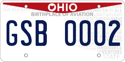 OH license plate GSB0002