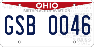 OH license plate GSB0046