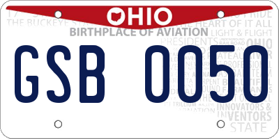 OH license plate GSB0050