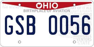 OH license plate GSB0056