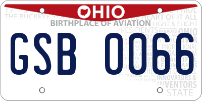 OH license plate GSB0066