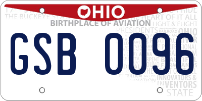 OH license plate GSB0096