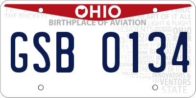 OH license plate GSB0134