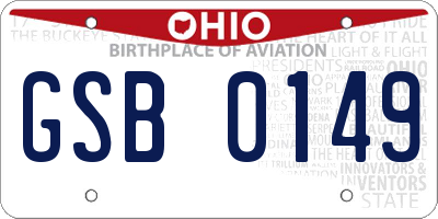 OH license plate GSB0149